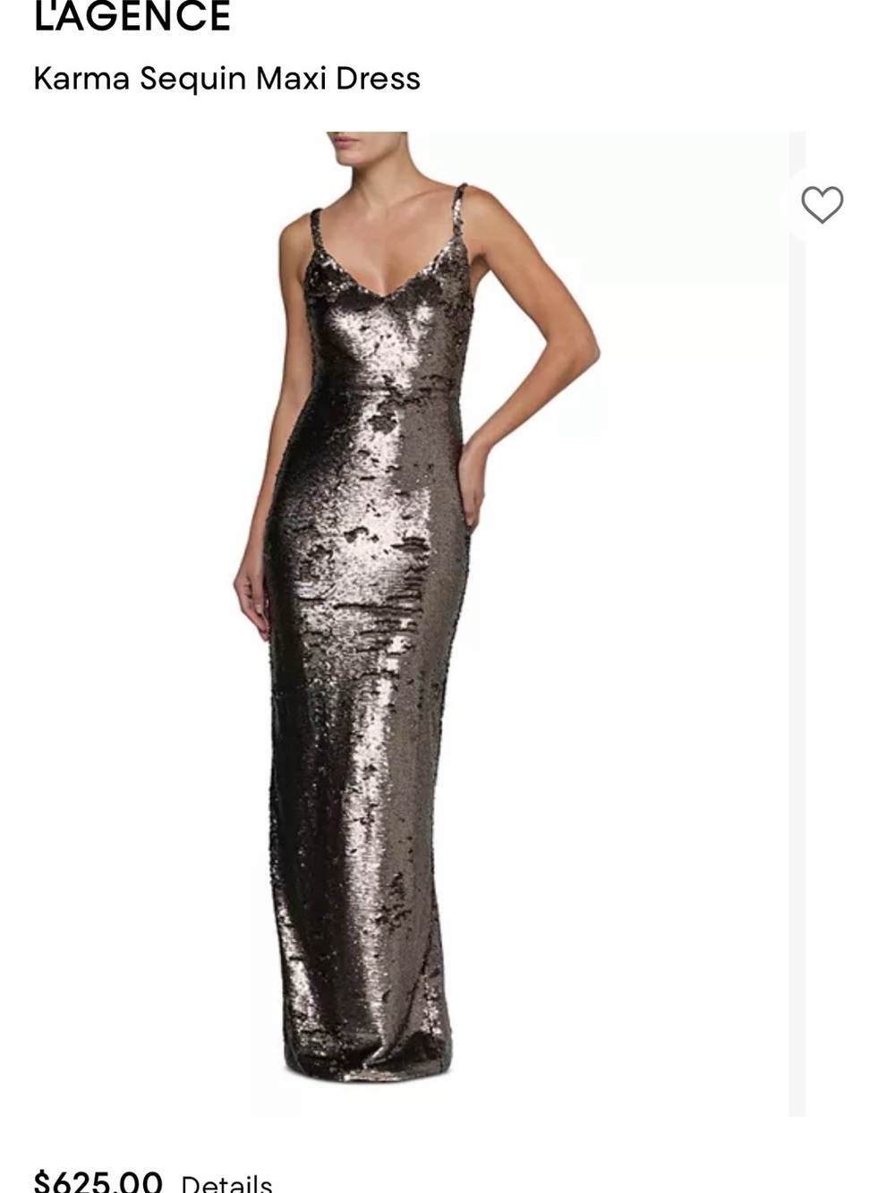 L'AGENCE Metallic Brown Sequin Maxi Dress Size 4